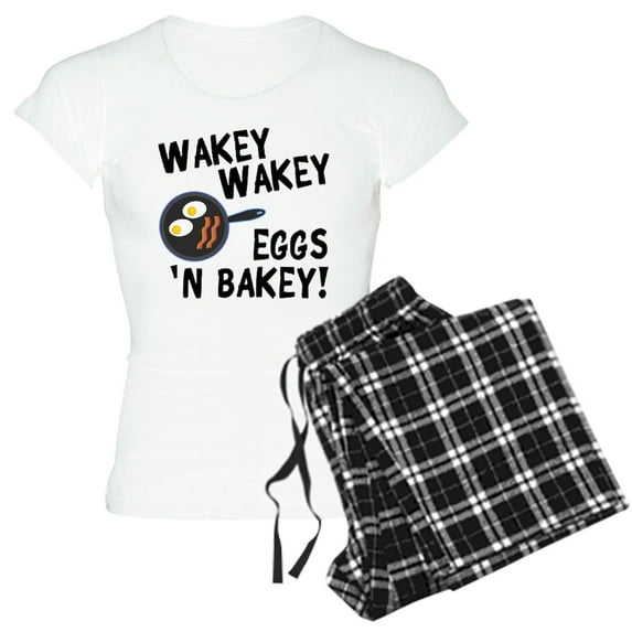 CafePress - Bacon And Eggs Women's Light Pajamas - Women's Short Sleeve Print T-Shirt and Pants Light Cotton Pajama Set