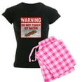thumbnail image 1 of CafePress - Bacon Warning Sign Women's Dark Pajamas - Women's Short Sleeve Print T-Shirt and Pants Dark Cotton Pajama Set, 1 of 7