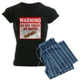 thumbnail image 1 of CafePress - Bacon Warning Sign Women's Dark Pajamas - Women's Short Sleeve Print T-Shirt and Pants Dark Cotton Pajama Set, 1 of 7