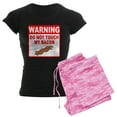 thumbnail image 1 of CafePress - Bacon Warning Sign Women's Dark Pajamas - Women's Short Sleeve Print T-Shirt and Pants Dark Cotton Pajama Set, 1 of 7