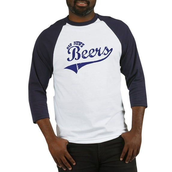 CafePress - Bad News Beers Baseball Jersey - Cotton Baseball Jersey, 3/4 Raglan Sleeve Shirt