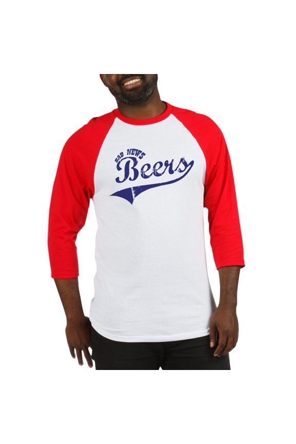 - Bad News Beers Baseball Jersey - Cotton Baseball Jersey, 3/4 Raglan Sleeve Shirt