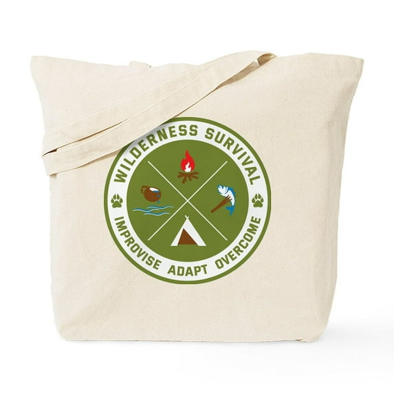 CafePress - Badgework Wilderness Survival - Unisex Canvas Tote Bag, Beige, 1-Piece
