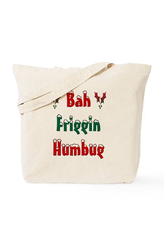 - Bah Friggin Humbug Tote Bag - Unisex Canvas Tote Bag, Beige, 1-Piece