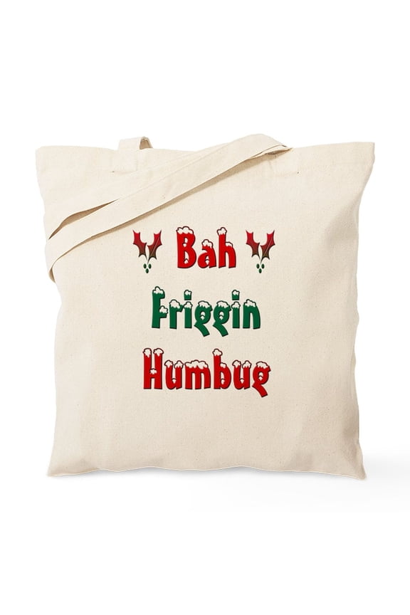 - Bah Friggin Humbug Tote Bag - Unisex Canvas Tote Bag, Beige, 1-Piece