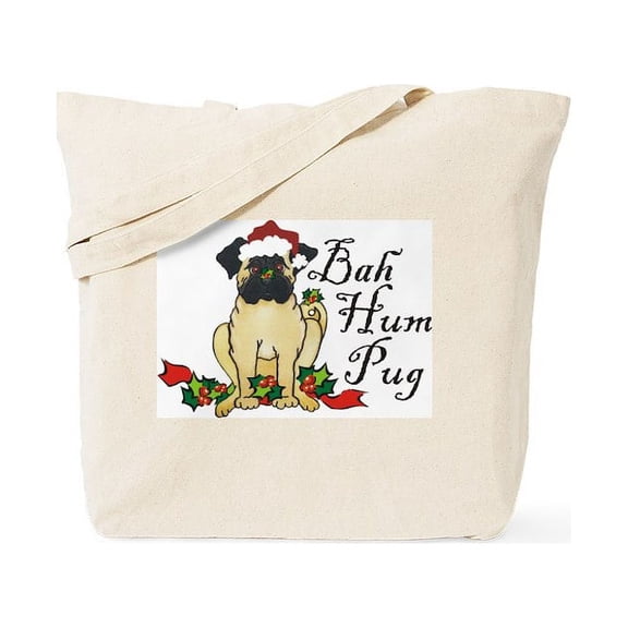 CafePress - Bah Hum Bug Pug Tote Bag - Unisex Canvas Tote Bag, Beige, 1-Piece