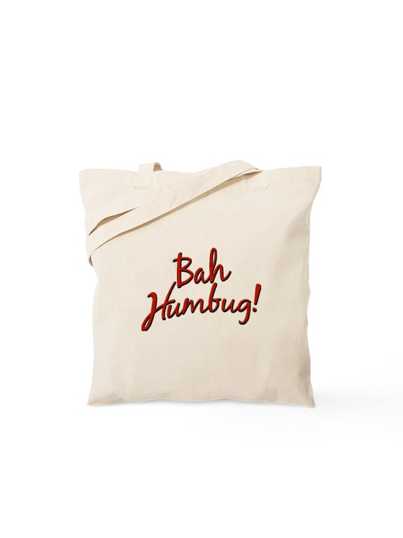 - Bah, Humbug Tote Bag - Unisex Canvas Tote Bag, Beige, 1-Piece
