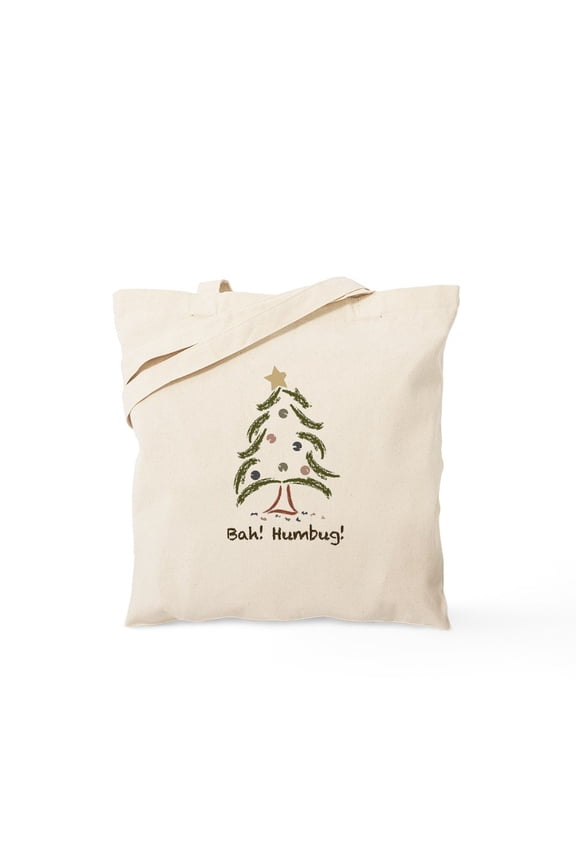 - Bah! Humbug! Tree Tote Bag - Unisex Canvas Tote Bag, Beige, 1-Piece