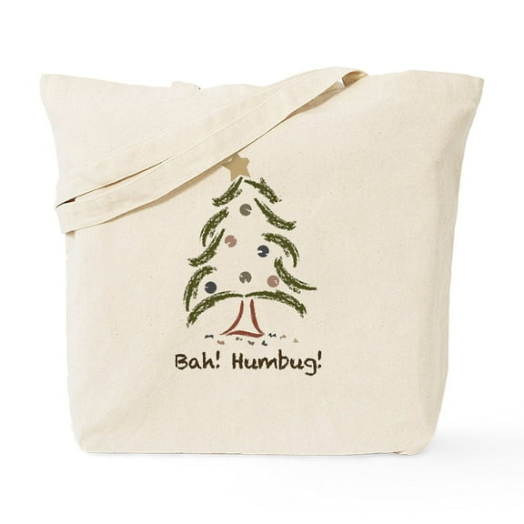 CafePress - Bah! Humbug! Tree Tote Bag - Unisex Canvas Tote Bag, Beige, 1-Piece