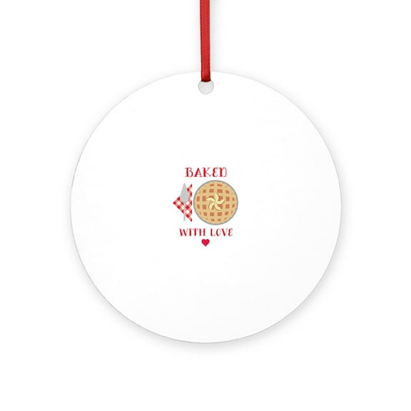 CafePress - Baked With Love - Round Wood Ornament 4"