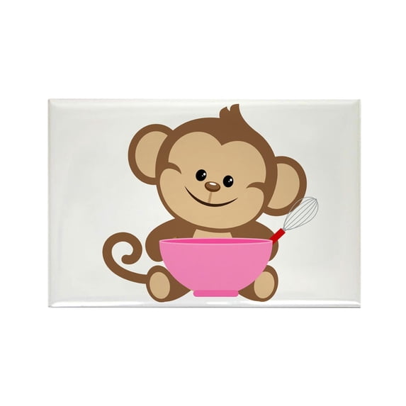 CafePress - Baking Monkey - Rectangle Magnet, 2"x3" Refrigerator Magnet