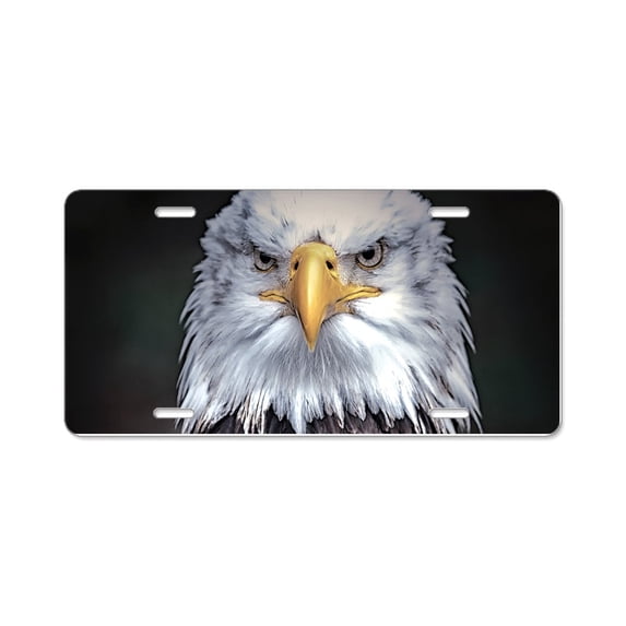 CafePress - Bald Eagle - Aluminum License Plate, Front License Plate, Vanity Tag