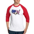thumbnail image 1 of CafePress - Bald Eagle Over American Flag Baseball Jersey - Cotton Baseball Jersey, 3/4 Raglan Sleeve Shirt, 1 of 4