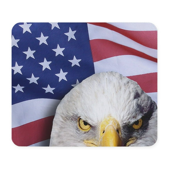 CafePress - Bald Eagle Over American Flag Mousepad - Non-slip Rubber Mousepad, Gaming Mouse Pad