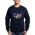 thumbnail image 1 of CafePress - Bald Eagle Over American Flag Sweatshirt (Dark) - Classic Crew Neck Sweatshirt, 1 of 5