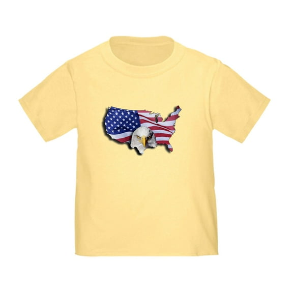 CafePress - Bald Eagle Over American Flag T Shirt - Cute Toddler T-Shirt, 100% Cotton