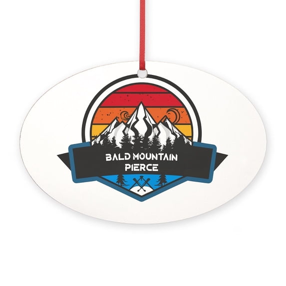 CafePress - Bald Mountain Pierce Idaho - Oval Wood Ornament, 5.25"W x 3.5"H