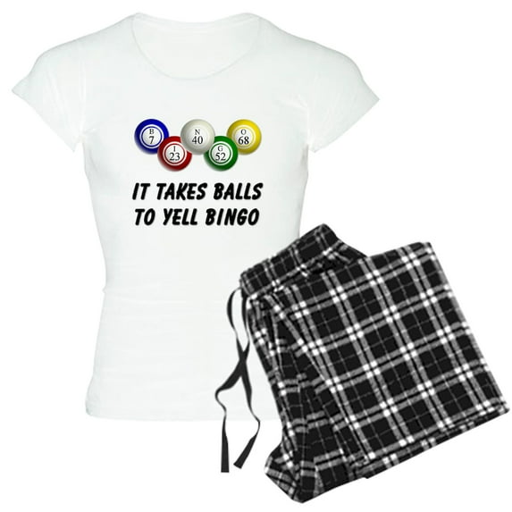 CafePress - Balls To Bingo Women's Light Pajamas - Women's Short Sleeve Print T-Shirt and Pants Light Cotton Pajama Set