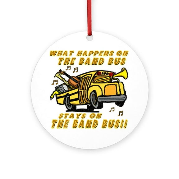 CafePress - Bandbus2000wh -  Round Wood Ornament 4"
