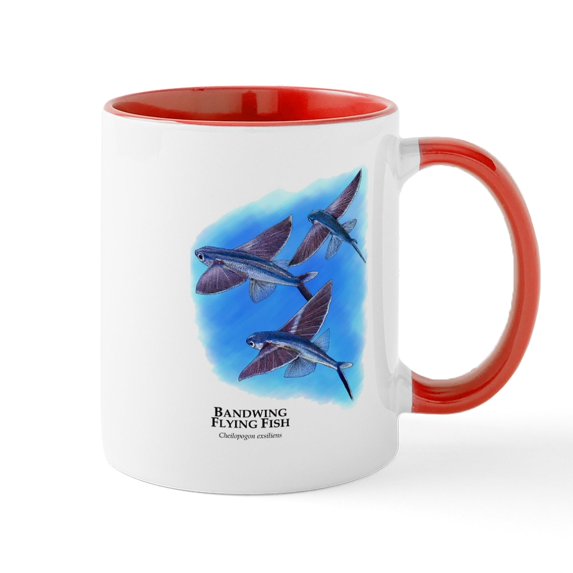 CafePress - Bandwing Flying Fish Mug - 11 oz Ceramic Mug - Novelty Coffee Tea Cup
