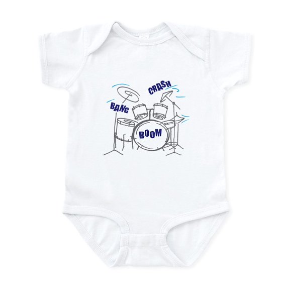 CafePress - Bang Crash Boom Drum Set Body Suit - Baby Light Bodysuit, Size Newborn - 24 Months