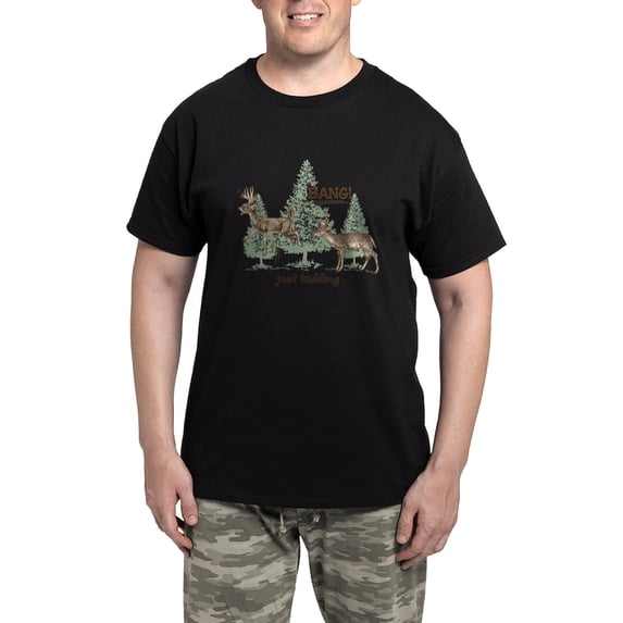 CafePress - Bang! Just Kidding! Hunting H Men's Light Pajamas - Men's Dark Loose Fit Cotton Pajama Set