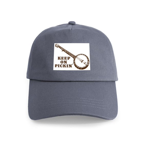 CafePress - Banjo Keep On Pickin' Cap - Adjustable 100% Brushed Unisex Casual Cotton Baseball Cap, Beige, 1