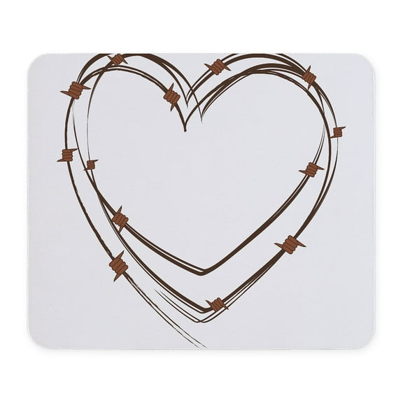 CafePress - Barbed Wire Heart Mousepad - Non-slip Rubber Mousepad, Gaming Mouse Pad