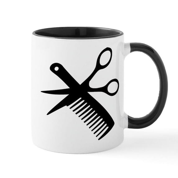CafePress - Barber Scissors Hairdresser Mug - 11 oz Ceramic Mug - Novelty Coffee Tea Cup