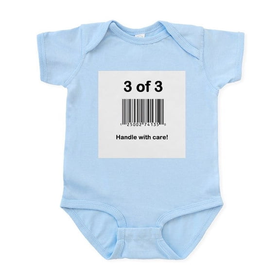 CafePress - Barcode Baby 3 Of 3 Creeper Bodysuit - Baby Light Bodysuit, Size Newborn - 24 Months