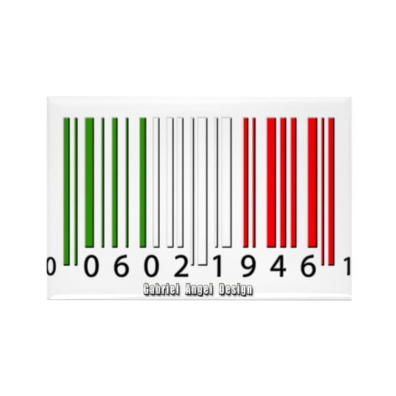 CafePress - Barcode Italian Flag - Rectangle Magnet, 2"x3" Refrigerator Magnet