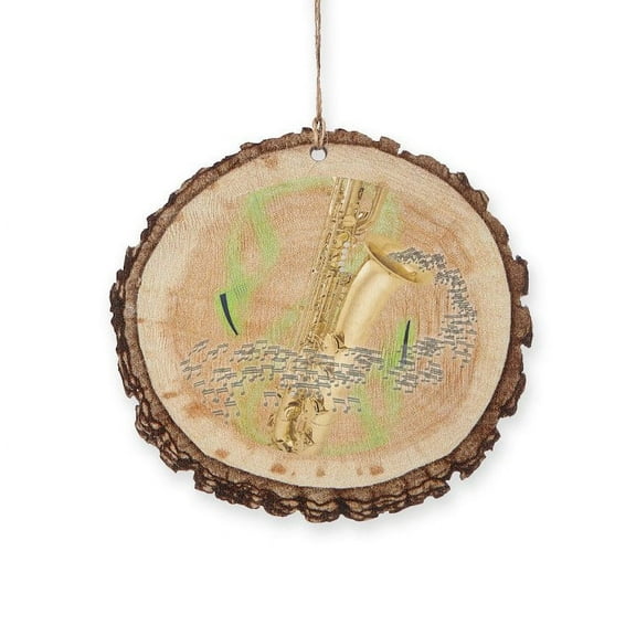 CafePress - Baritonesaxophone - Rustic Wood Ornament, 2.75"x2.5"