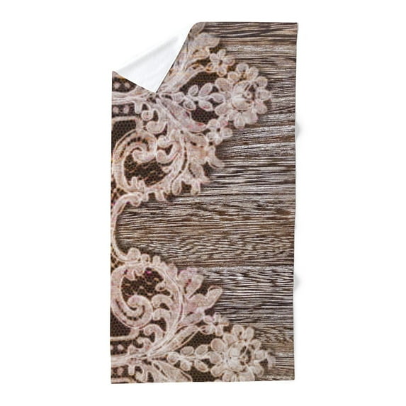 CafePress - Barn Wood Lace Western Country - Large Beach Towel, Soft 30"x60" Towel with Unique Design
