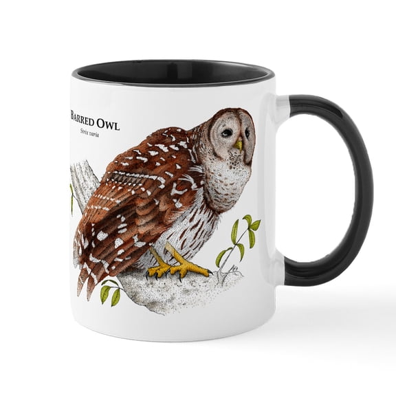 CafePress - Barred Owl Mug - 11 oz Ceramic Mug - Novelty Coffee Tea Cup
