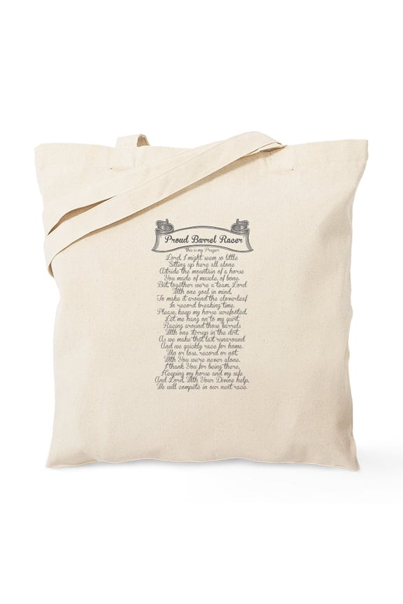 - Barrel Racer Prayer Tote Bag - Unisex Canvas Tote Bag, Beige, 1-Piece