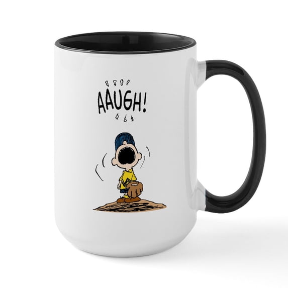 CafePress - Baseball Aaugh! Large Mug - 15 oz Ceramic Large White Novelty Mug