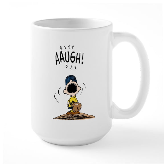 CafePress - Baseball Aaugh! Large Mug - 15 oz Ceramic Large White Novelty Mug