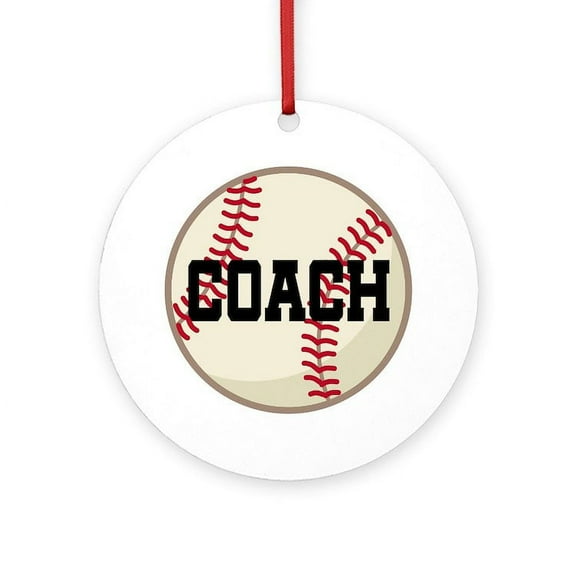 CafePress - Baseball Coach Gift -  Round Wood Ornament 4"