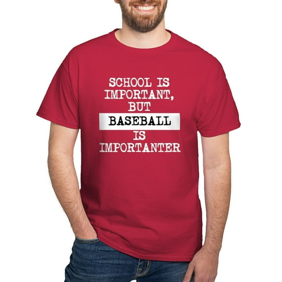 CafePress - Baseball Is Importanter T Shirt - Men's Classic Graphic Cotton T-Shirt