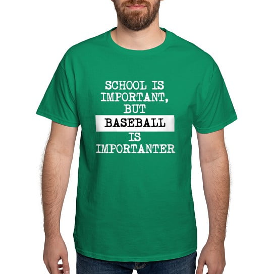 CafePress - Baseball Is Importanter T Shirt - Men's Classic Cotton T-Shirts