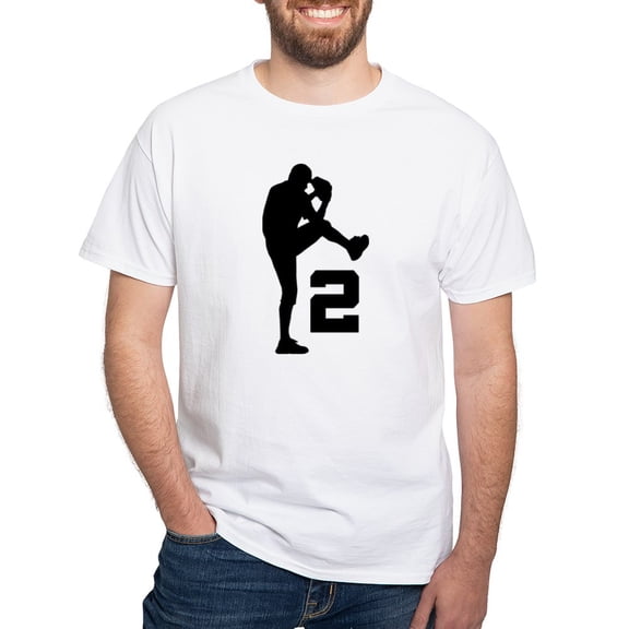 CafePress - Baseball Pitcher Number 2 White T Shirt - Men's White Classic Cotton T-Shirts
