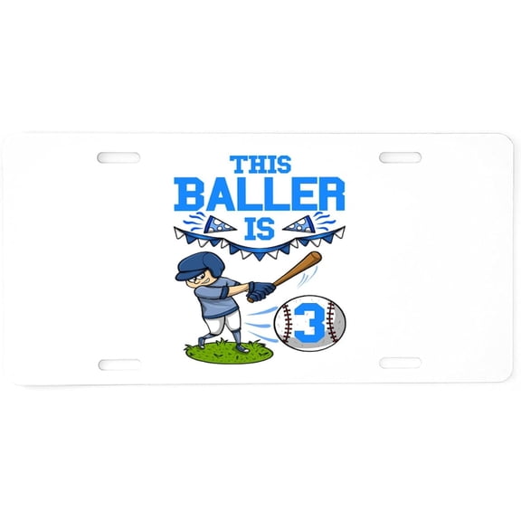 CafePress Baseball Player This Baller Aluminum License Plate, Front License Plate, Vanity Tag