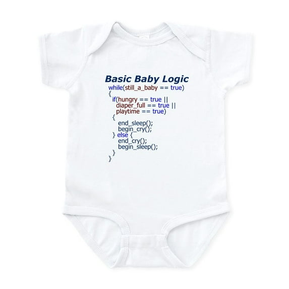 CafePress - Basic Baby Logic Onesie Body Suit - Baby Light Bodysuit, Size Newborn - 24 Months