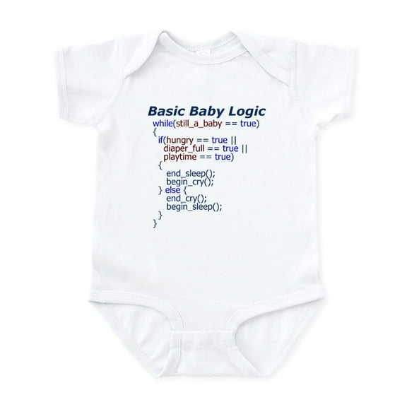 CafePress - Basic Baby Logic Onesie Body Suit - Baby Light Bodysuit, Size Newborn - 24 Months