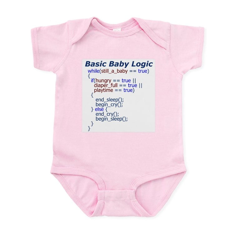 CafePress - Basic Baby Logic Onesie Body Suit - Baby Light Bodysuit, Size Newborn - 24 Months