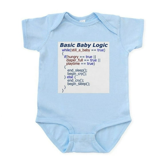 CafePress - Basic Baby Logic Onesie Body Suit - Baby Light Bodysuit, Size Newborn - 24 Months