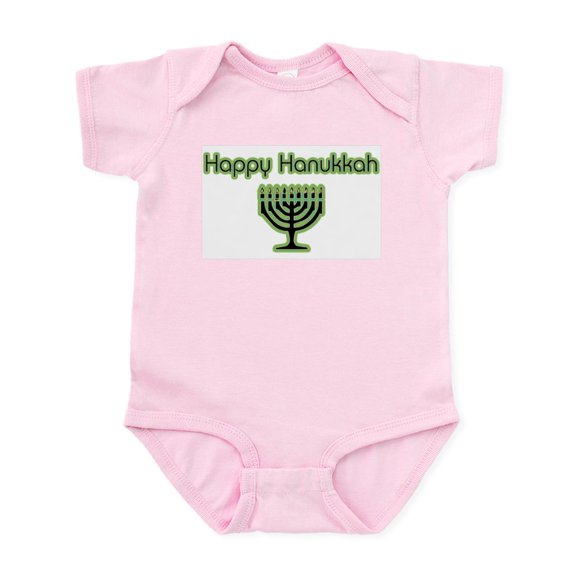 CafePress - Basic Happy Hanukkah Infant Creeper - Baby Light Bodysuit, Size Newborn - 24 Months