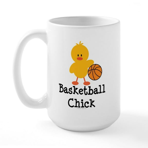 CafePress - Basketball Chick Large Mug - 15 oz Ceramic Large White Novelty Mug