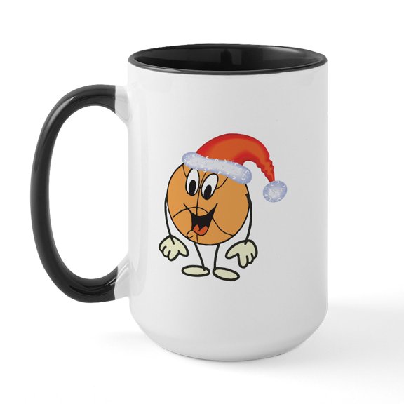CafePress - Basketball Christmas Large Mug - 15 oz Ceramic Large White Novelty Mug