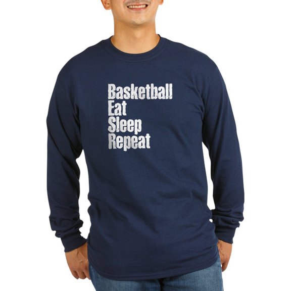 CafePress - Basketball Eat Sleep Repeat Long Sleeve T Shirt - Long Sleeve Dark T-Shirt